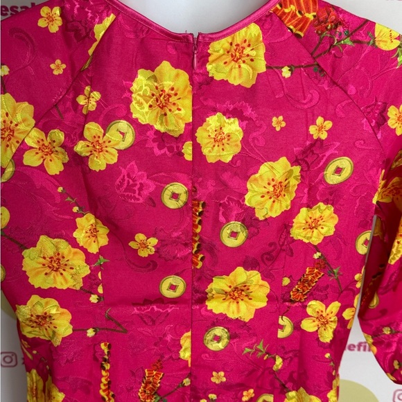 Floral Pink and Yellow Dress - Picture 4 of 7